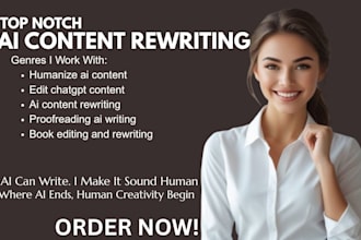 humanize chatgpt content, ai to human essay, book, edit humanize ai content