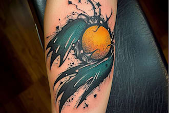 create a watercolor tattoo design