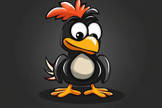 draw an eyecatchy mascot, animal cartoon character