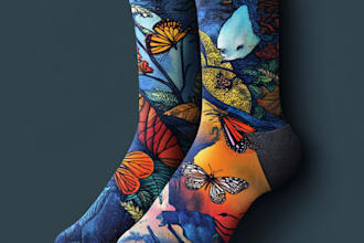 draw custom sneakers socks for your brands and streetwear