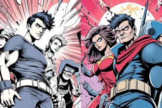create comic book characters art comic book art cover design illustration