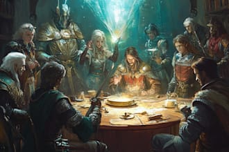 create dnd party art illustration