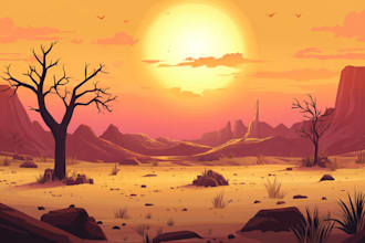 draw vector illustration for landscape,objects