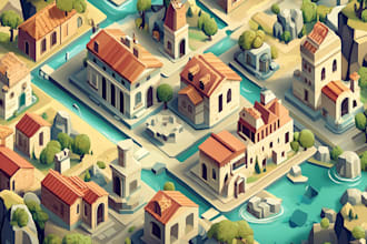 draw a unique vector or isometric map