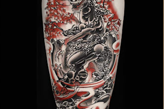 create your japanese custom tattoo design and illustration