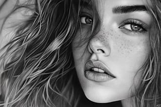 create a realistic pencil sketch portrait drawing
