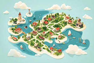 draw a unique vector or isometric map