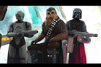 draw a star wars sci fi character art