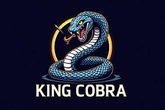 make a high quality king cobra snack mascot logo design for you with new concept