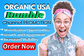 do organic rumble, twitch, youtube, and tiktok channel promotion to monetized