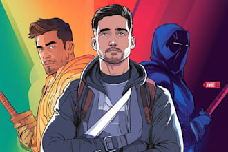 design your realistic superhero cartoon portrait