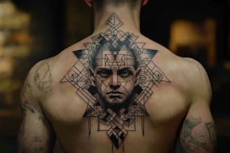 make custom tattoo anime into geometric design for you