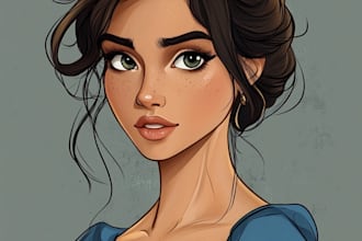 draw you a beautiful portrait in disney cartoon style
