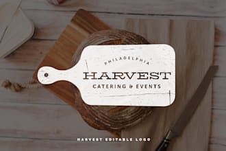 create awesome emblem, badge catering logo and flag design
