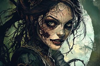 unique fantasy horror and fantasy horror character art