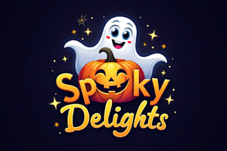 design eye catchy spooky ghost mascot logo with unlimited revisions