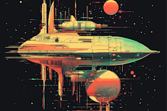 create spaceship concept art for you
