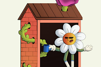 do a great retro art illustration