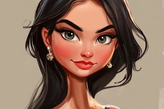 draw artistic cartoon caricatures