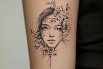 draw unique custom tattoo any tattoo design, tattoo artist