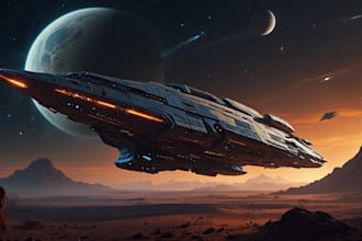 make a sci fi spaceship design of your choice