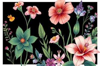 draw beautiful botanical plants and flowers