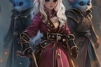 desing a cute fantasy character art for you