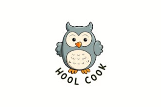 do owl bird icons in doodle outline style mascot logo