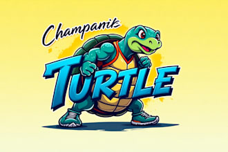 do turtle sport team or club mascot design