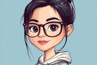 draw full body big head cartoon caricature