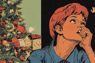 draw vintage illustration, 70s design and retro comic art