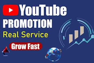do organic super fast youtube channel, video promotion to increase sub and view