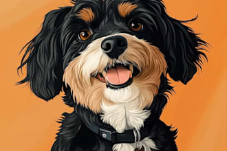 draw your pet portrait into cute disney style