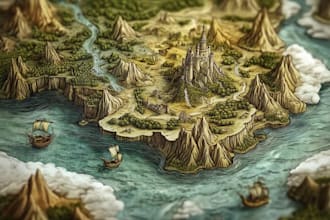 draw fantasy city, town or village maps