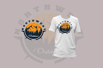 create a amazing agency hotel, vintage t shirt travel logo