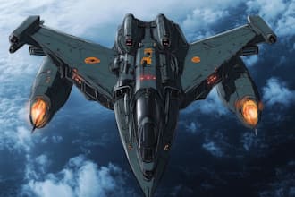 draw scifi futuristic vehicle aircraft spaceship for you