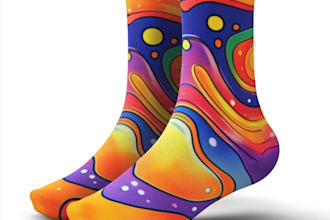 do a custom and unique socks design art for you