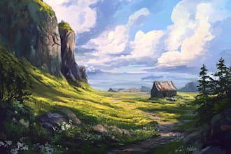 do mystical horror dark environment concept art or landscape