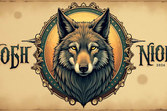 design amazing wolf head logo with creative concepts
