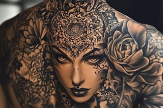 create a tattoo design of tattoo sleeve
