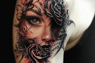 create a traditional or old school style tattoo design