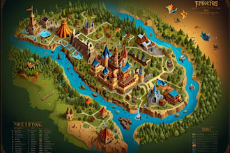 design vector maps, event maps, fantasy festival maps