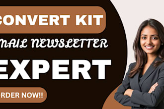 set up convertkit account, design newsletter templates, create landing page