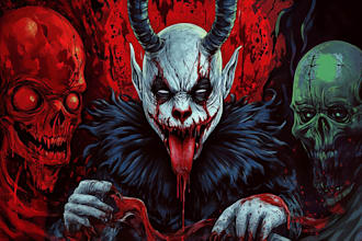 draw metal cover album and heavy metal illustration dark art