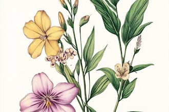 create a beautiful vintage botanical illustration poster