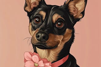 make pet portrait into cartoon vector