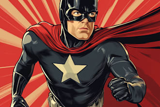 make a  concept art superhero character design for comics