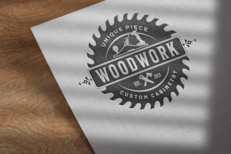 design a custom wood, carpentry, or woodworking logo