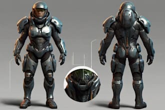 draw sci fi or cyberpunk, star wars character artwork