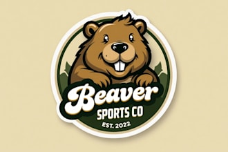 do beaver head sport team or club mascot logo design